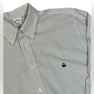 Brooks Brothers Men's Navy and White Striped Polo Shirt